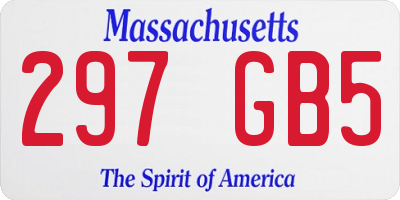 MA license plate 297GB5