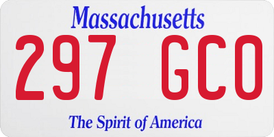MA license plate 297GC0