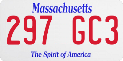 MA license plate 297GC3