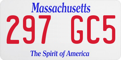 MA license plate 297GC5