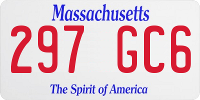 MA license plate 297GC6