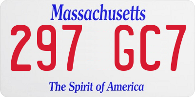 MA license plate 297GC7