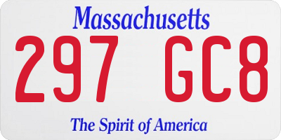 MA license plate 297GC8