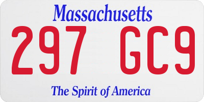 MA license plate 297GC9