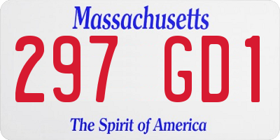 MA license plate 297GD1