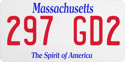 MA license plate 297GD2