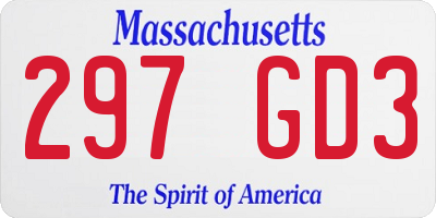 MA license plate 297GD3