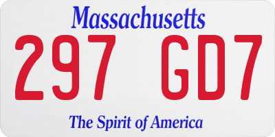 MA license plate 297GD7