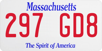 MA license plate 297GD8