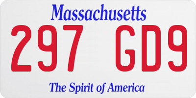 MA license plate 297GD9