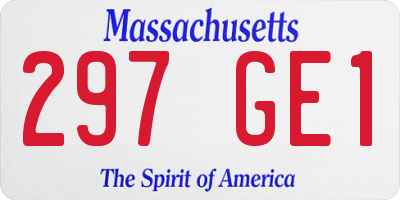 MA license plate 297GE1