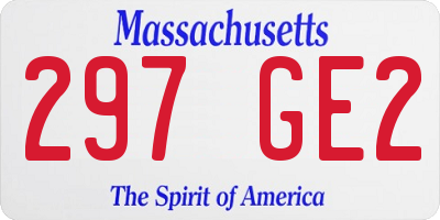 MA license plate 297GE2