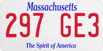 MA license plate 297GE3
