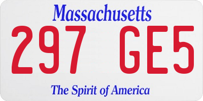 MA license plate 297GE5