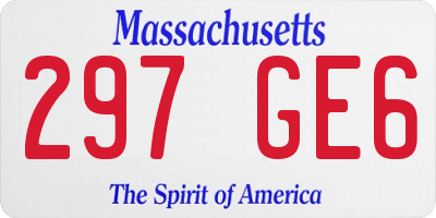 MA license plate 297GE6