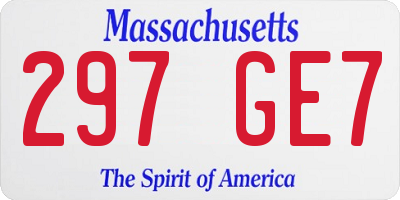 MA license plate 297GE7