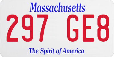 MA license plate 297GE8