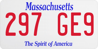 MA license plate 297GE9