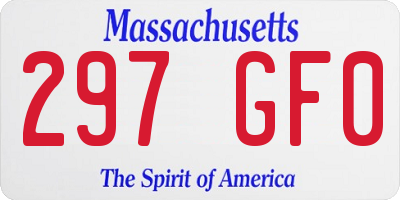 MA license plate 297GF0