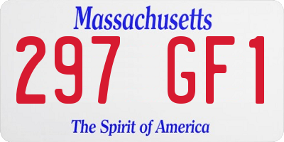 MA license plate 297GF1