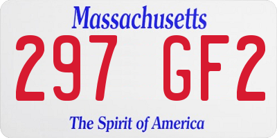 MA license plate 297GF2