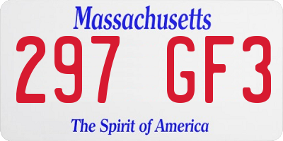 MA license plate 297GF3