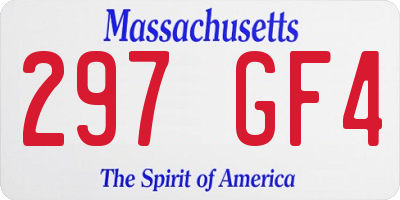MA license plate 297GF4