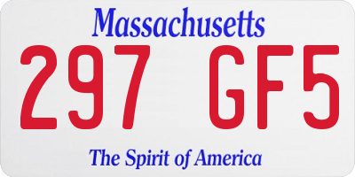 MA license plate 297GF5