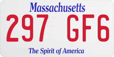 MA license plate 297GF6