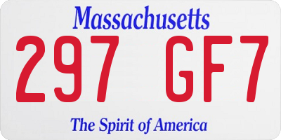 MA license plate 297GF7