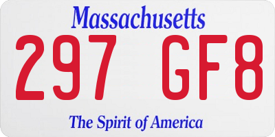 MA license plate 297GF8