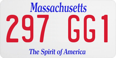MA license plate 297GG1