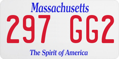 MA license plate 297GG2
