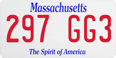 MA license plate 297GG3