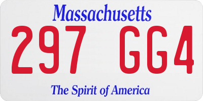 MA license plate 297GG4