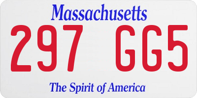 MA license plate 297GG5