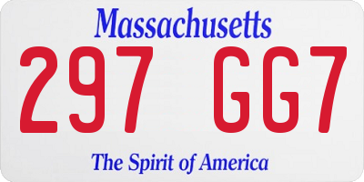 MA license plate 297GG7