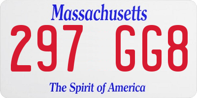 MA license plate 297GG8