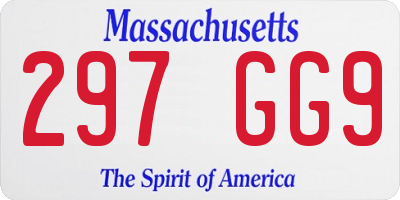 MA license plate 297GG9
