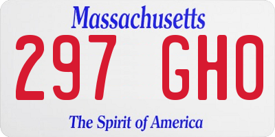 MA license plate 297GH0