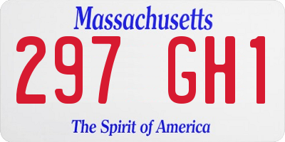 MA license plate 297GH1