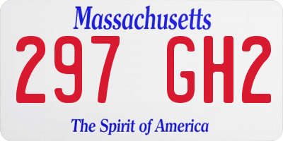 MA license plate 297GH2