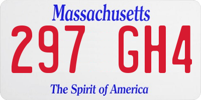 MA license plate 297GH4