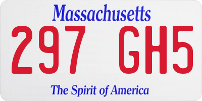 MA license plate 297GH5