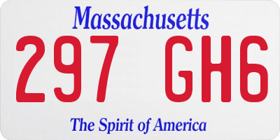 MA license plate 297GH6
