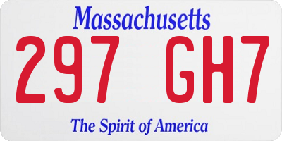 MA license plate 297GH7