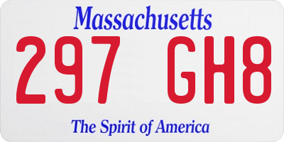 MA license plate 297GH8