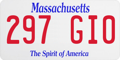 MA license plate 297GI0