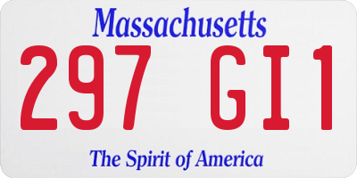 MA license plate 297GI1