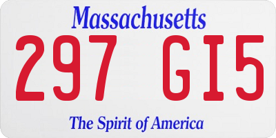 MA license plate 297GI5
